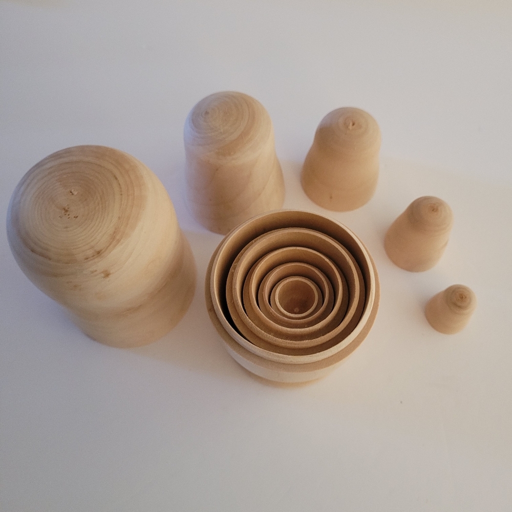 Kookle Wooden Nesting Doll Set Paint Your Own Blank Plain Unfinished New DIY Kid - Picture 4 of 4